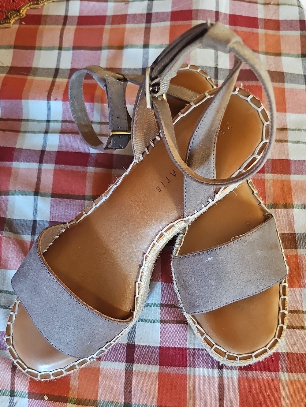 Kelly& Kstie Taupe Open Toe Wedge Sandle